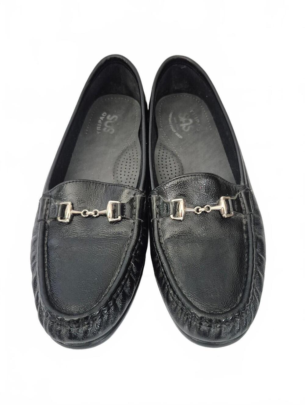 Sas Tripad Comfort Women’s Black Leather Horsebit Loafers Size 9.5 M Made In